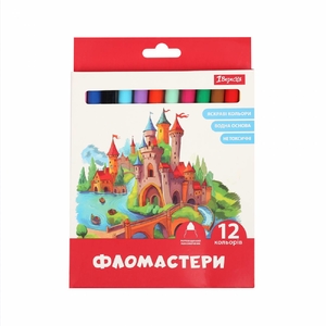 Фломастери, 12 кольорів, на водній основі Classic 650593 1 Вересня