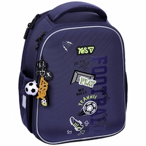 Рюкзак школьный каркасный Play Football H-100S Yes, ортопедическая спинка, анатомические S-образные лямки, усиленное дно, световозвращающие элементы