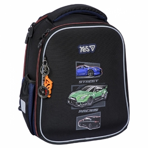 Рюкзак шкільний каркасний Racing Life H-100S Yes, ортопедична спинка, анатомічні S-подібні лямки, посилене дно, світлоповертальні елементи