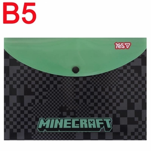 Папка-конверт В5, на кнопке Minecraft Creeper 492341 Yes