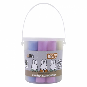 Мел цветной, 7 цветов (12 шт), в пластиковом ведерке JUMBO Miffy 400566 Yes