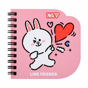 Блокнот 10х10 см, 30 страниц в клеточку, обложка картон твердый Line Friends Cony 152181 Yes