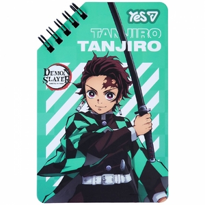 Блокнот 9,5х14,5 см, 60 страниц в линию, обложка картон твердый Demon Slayer Tanjiro 152229 Yes