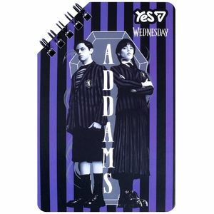 Блокнот 9,5х14,5 см, 60 сторінок в лінію, обкладинка картон твердий Wednesday Addams 152231 Yes