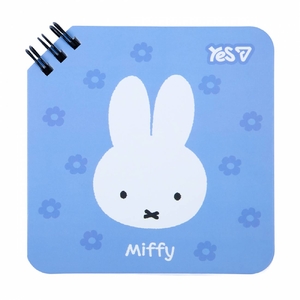 Блокнот 11х11 см, 80 страниц в линию, обложка картон твердый Miffy Blue 152252 Yes