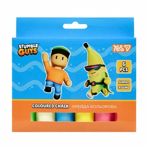 Крейда кольорова, 6 кольорів JUMBO Stumble Guys 400573 Yes