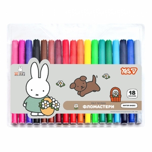 Фломастеры, 18 цветов, на водной основе Miffy 650605 Yes