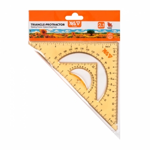 Трикутник-транспортир, 18 см Orange Line 370739 Yes