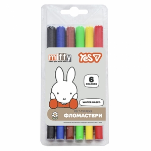 Фломастери, 6 кольорів на водній основі Miffy 650609 Yes