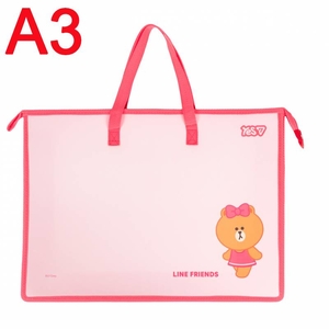 Портфель пластиковий А3, на блискавці Line Friends 492469 Yes