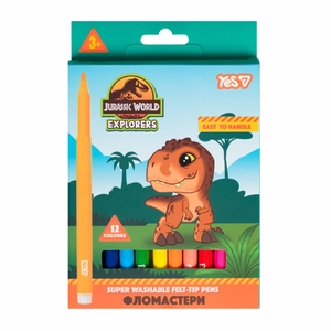 Фломастери, 12 кольорів на водній основі Jurassic World 650621 Yes