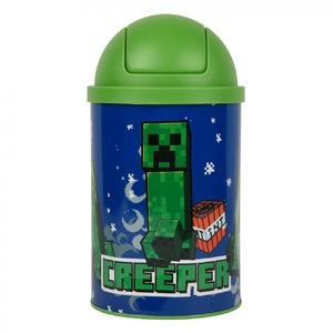 Настольный мусорный контейнер, металлический 10х18 см Minecraft Creeper 708569 Yes