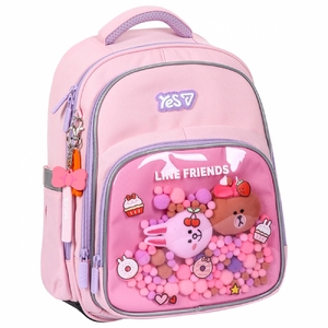 Рюкзак школьный полукаркасный Line Friends Dreamy S-91M Yes, ортопедическая спинка, анатомические S-образные лямки, усиленное дно, световозвращающие элементы
