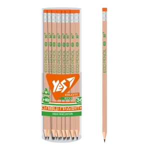 Карандаш чернографиитный HB, с ластиком ECO Pencil Erudite 280622 Yes