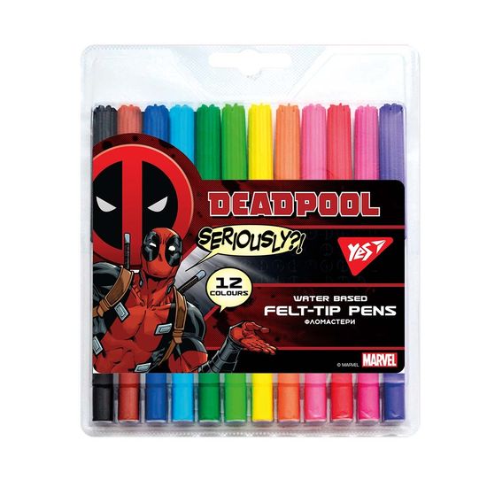 Фломастеры 12 цветов, на водной основе Marvel.Deadpool 650477 Yes Фломастеры 12 цветов, на водной основе Marvel.Deadpool 650477 Yes