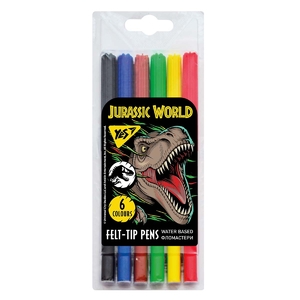 Фломастери 6 кольорів, на водній основі Jurassic World 650515 Yes