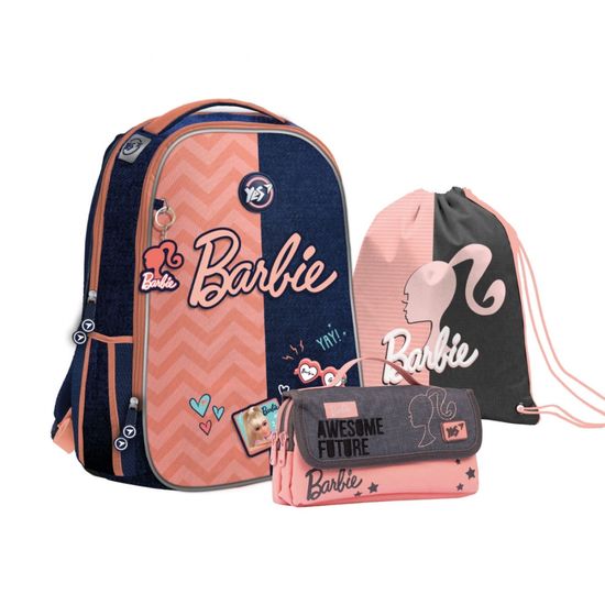 Набор: школьный рюкзак + сумка для обуви + пенал Barbie H-100_Collection 559170 Yes Набор: школьный рюкзак + сумка для обуви + пенал Barbie H-100_Collection 559170 Yes