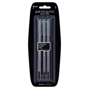 Ручка шариковая черная 1 мм, 3 шт в блистере Pentonic 412211 Linc