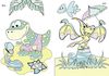 Водная раскраска А4, 8 страниц, мягкая обложка Динозаврики, серия Волшебная кисточка