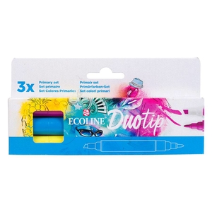 Набор акварельных маркеров, 3 цвета ECOLINE DUO TIP PRIMARY 8712079465605 Royal Talens