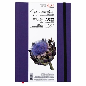 Блокнот для акварелі А5, 32 аркуші, білий папір, 250 г/м2 Unica by Fabriano 4823098542957 ROSA Gallery