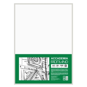 Папір для рисунку А3, 20 аркушів, щільність 160 г/м2, у пакеті Accademia 4823098531876 Fabriano