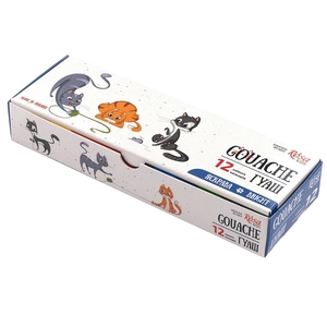 Фарби гуашеві, 12 кольорів по 10 мл Cats 4823098541554 ROSA Kids