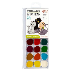Акварельні фарби, 24 кольори Cats 4823098541486 ROSA Kids