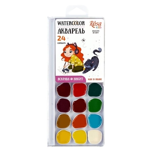 Акварельні фарби, 24 кольори Cats with a Girl 4823098541462 ROSA Kids
