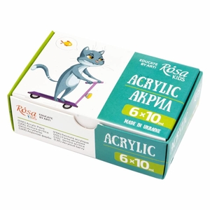 Набір акрилових фарб, 6 кольорів по 10 мл Cats 4823098545897 ROSA Kids