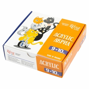 Набір акрилових фарб, 9 кольорів по 10 мл Cats 4823098545880 ROSA Kids