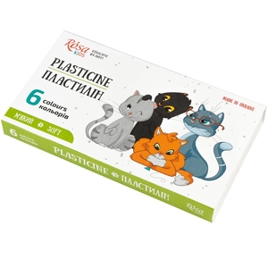 Пластилін, 6 кольорів, 96 г Cats 4823098541585 ROSA Kids