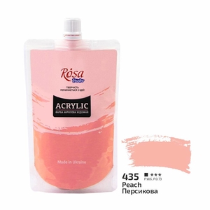 Краска акриловая персиковая (435), 200 мл 4823098528180 ROSA Studio