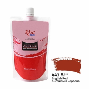 Фарба акрилова англійська червона (443), 200 мл 4823098528104 ROSA Studio