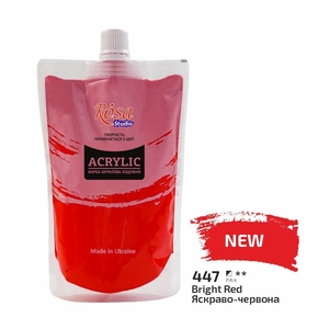 Фарба акрилова яскраво-червона (448), 200 мл 4823098539582 ROSA Studio