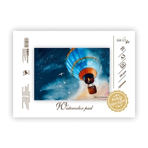 Скетчбук для акварели А3, 20 листов, белая бумага, 200 г/м2, микс Gold 4770644484929 SMILTAINIS