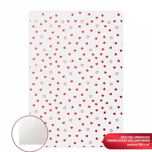 Калька полупрозрачная с тиснением, 21х29,7 см, плотность 100 г/м2 Red Hearts 4823098530343 ROSA TALENT