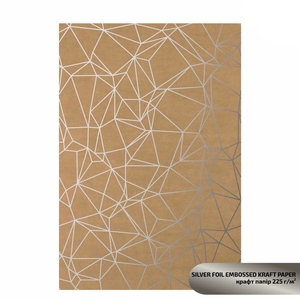 Крафт бумага с тиснением, 21х29,7 см, плотность 225 г/м2 Silver Polygon 4823098530404 ROSA TALENT