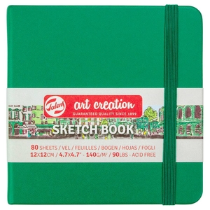 Скетчбук 12х12 см, 80 аркушів, кремовий папір, 140 г/м2 Forest Green. Talens Art Creation 8712079467111 Royal Talens