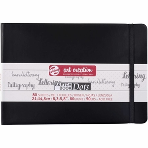 Блокнот для каліграфії та графіки А5, 80 аркушів, 80 г/м2 Art Creation DOTS 8712079446482 Royal Talens