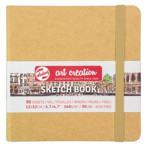 Скетчбук 12х12 см, 80 аркушів, кремовий папір, 140 г/м2 Kraft. Talens Art Creation 8712079467166 Royal Talens