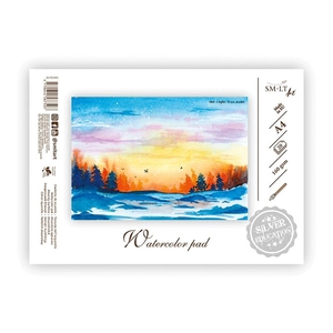 Скетчбук для акварелі А4, 20 аркушів, білий папір, 160 г/м2, мікс SILVER 4770644587507 SMILTAINIS