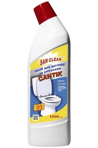 Средство по уходу за унитазами, 1 л, желтый Сантик San Clean