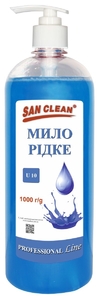 Мыло жидкое, на основе кокосового масла, 1 л, с дозатором, голубое PROFESSIONAL Line San Clean