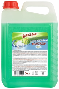 Средство для мытья посуды, 5 л Яблочный аромат San Clean