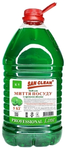 Средство для мытья посуды, 5 л. Яблочный аромат PROFFESSIONAL LINE San Clean