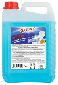Средство по уходу за унитазами, 5 л, голубой Сантик San Clean