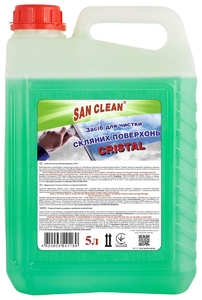 Засіб для чистки склянних поверхонь, 5 л Cristal San Clean