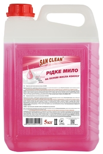 Мило рідке, 5 л, рожеве San Clean