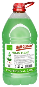 Мило рідке, на основі масла кокосу, 5 л, зелене PROFESSIONAL Line San Clean
